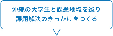 沖縄の大学生と課題地域を巡り、課題解決のきっかけをつくる。